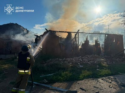 Пожежі внаслідок російських обстрілів на Донеччині