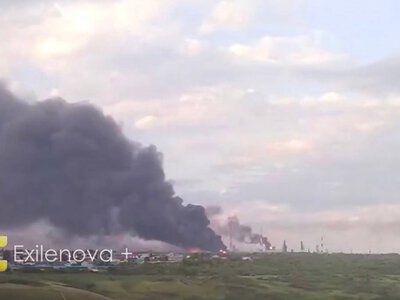 Пожежа на Сизранському НПЗ після атаки українських дронів
