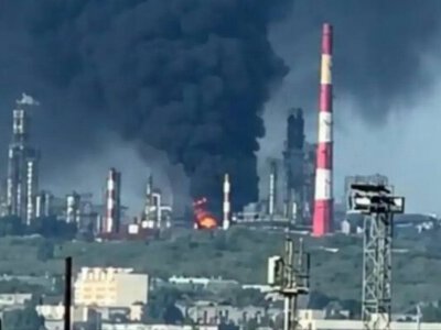 Сизранський НПЗ у Росії охопила масштабна пожежа після атаки безпілотників