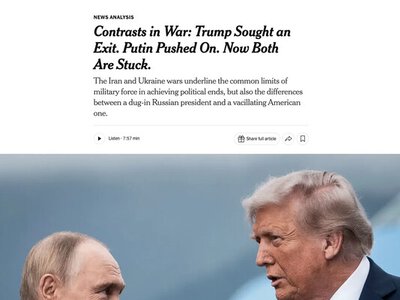 NYT пояснила, чому Путін не погоджується завершити війну