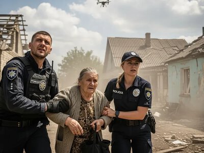 82-річну жінку з прифронтового села Херсонщини евакуювали поліцейські під обстрілом