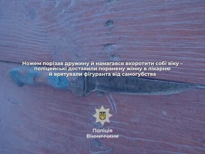 На Вінниччині чоловік поранив дружину ножем і намагався скоїти самогубство
