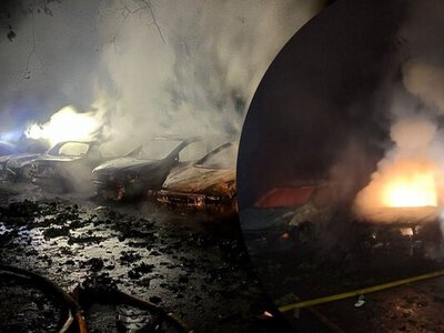 Скелети автівок і вирва біля школи: у ДСНС показали наслідки нічного обстрілу Києва