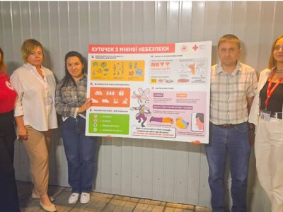 У “Кнєжі” з’явився спеціальний стенд з мінної безпеки