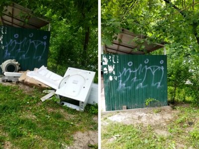 За вимогою екоінспекції: у Рівному ліквідували стихійне сміттєзвалище біля контейнерів