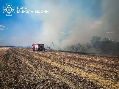 90 співробітників та 22 спецавтомобілі ДСНС гасили пожежі на Миколаївщині за добу (фото)