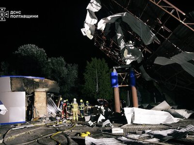 Ворог ніччю уразив 4 АЗС та пожежну частину на Полтавщині