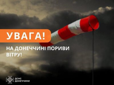  На Донеччині оголошено жовтий рівень небезпеки через грозу з градом і шквалами 