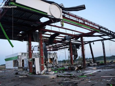 Російські БпЛА атакували пожежну частину та чотири АЗС на Полтавщині