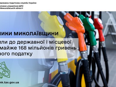 Платники Миколаївщини сплатили до державної і місцевої казни майже 168 млн грн акцизного податку