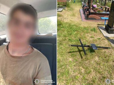 Встановили вандала який пошкодив могили на кладовищі