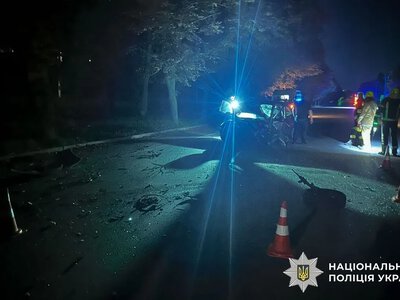 У Миргороді водій Nissan врізався в дерево — чоловіка госпіталізували