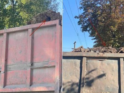 У Тернополі патрульні зупинили водіїв вантажівок, які перевозили сипучий вантаж без тенту