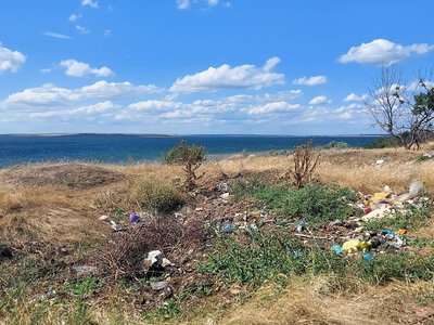 На узбережжі у Коблево виявили стихійне звалище (фото)