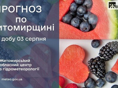 У Житомирі 3 серпня очікують до +33° і короткий дощ