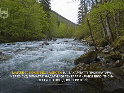 ​Прокуратура вимагає надати річці Біла Тиса на Рахівщині статус заповідної території