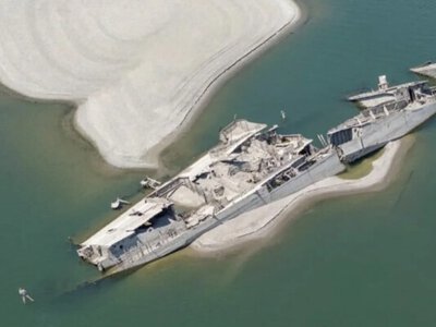 На Дунаї в Сербії через посуху з-під води виринули кораблі часів Другої світової війни