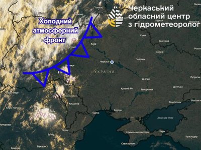 На Черкащині сьогодні очікують грози, зливи, град та шквали до 22 м/с