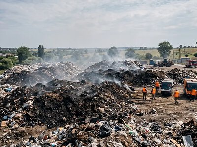 У Кам’янці-Подільському розслідують причини пожежі на сміттєзвалищі