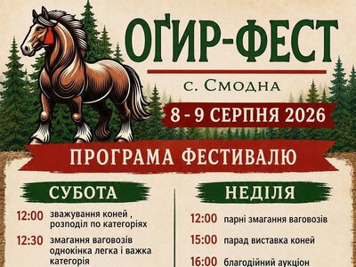 На Прикарпатті відбудеться «Огир-фест»: у програмі кінні змагання, виставка коней та благодійний аукціон