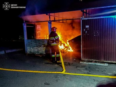 У Вінниці невідомі підпалили сміттєві баки (ФОТО)
