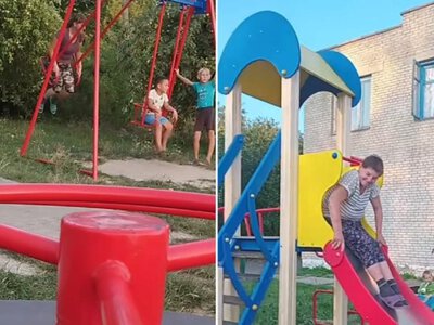 У селі на Волині матір загиблого Героя облаштувала дитмайданчик