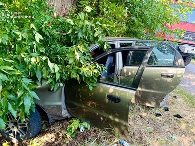 Рятувальники на Донеччині деблокували людину після аварії (фото)