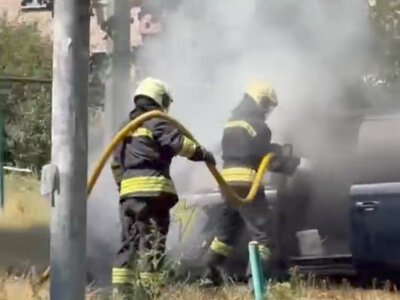 У Черкасах під час стоянки згорів автомобіль (ВІДЕО)