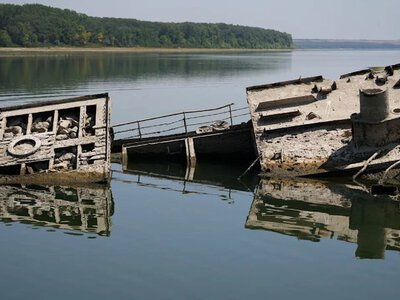 У Сербії через обміління Дунаю з-під води показалися німецькі кораблі часів Другої світової