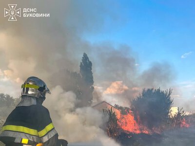 Пожежа через електромережу, масштабні підпали сухостою та ДТП з потерпілим: підсумки доби від буковинських рятувальників