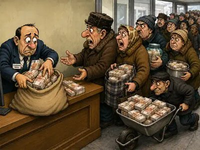 Росіяни почали масово забирати гроші з банків. Сума сягнула мільярдів