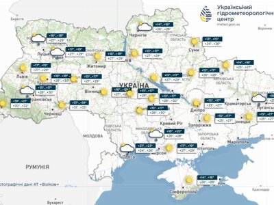 Погода в Україні 20 серпня: до +34°, місцями очікуються грози