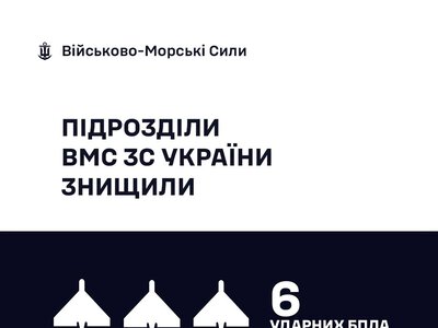 Українські моряки минулої доби знищили 6 російських «шахедів»