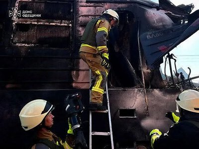 На Одещині дрон влучив у локомотив пасажирського потягу під час евакуації пасажирів
