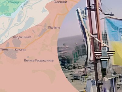 Український стяг замайорів над окупованим лівобережжям Херсонщини