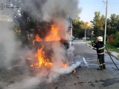 У Кременчуці горіла вантажівка