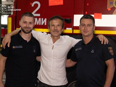 Святослав Вакарчук особисто подякував рятувальникам Сумщини за небезпечну роботу на прикордонні
