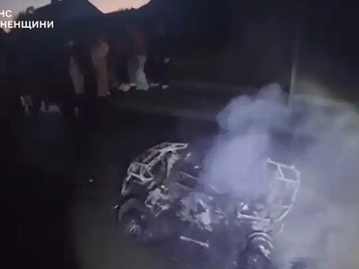 У Костополі на Рівненшині вщент згорів квадроцикл (ВІДЕО)