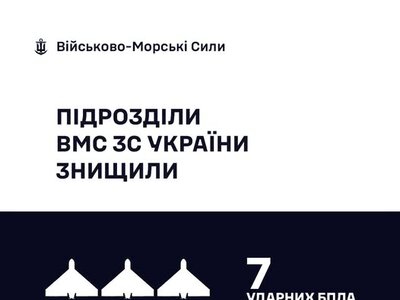 Українські моряки минулої доби знищили 7 російських «шахедів»