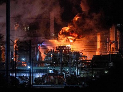 Під Краснодаром після атаки дронів горить Афіпський НПЗ
