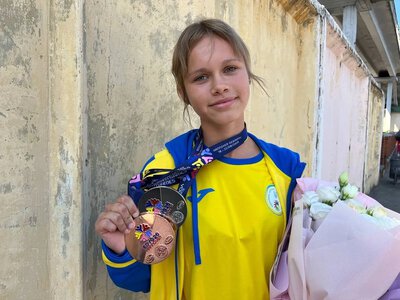 Із двома медалями з Німеччини: у Кременчуці зустріли юну спортсменку Уляну Шевченко