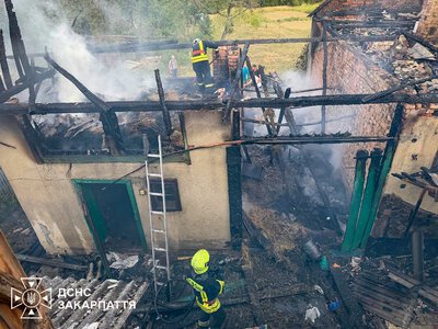 На Перечинщині рятувальники загасили пожежу в господарській споруді
