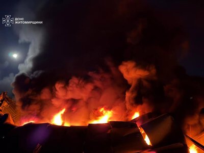 Обвалилася покрівля цеху після атаки на Житомир, – ДСНС. ВІДЕО