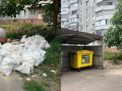 У Рівному прибрали сміття, яке залишили біля контейнерів на двох вулицях