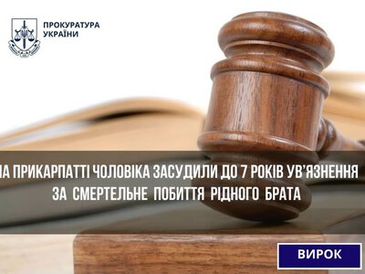 На Прикарпатті чоловіка засудили до 7 років ув’язнення за смертельне побиття рідного брата