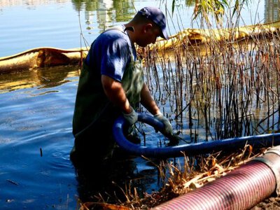 У Києві триває очищення озера Кирилівського та Сирецького струмка: забруднення нафтопродуктами зменшилося у 33 рази