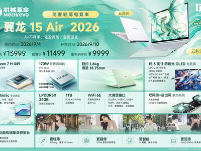 Mechrevo Wings Dragon 15 Air 2026: новий ноутбук з RTX 5060