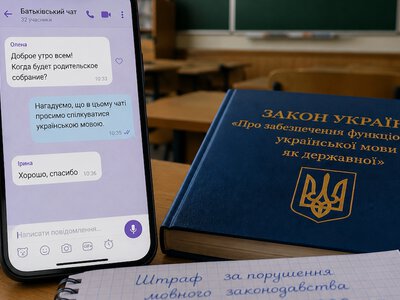 За російську в шкільному чаті батькам загрожує штраф до 12 тисяч гривень