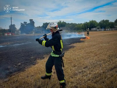 На Білоцерківщині загасили пожежу стерні на відкритій території