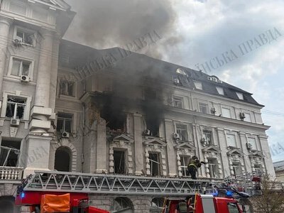 Російський дрон влучив у СБУ в Києві (ВІДЕО)